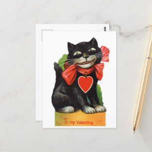 Carte Postale Chat Valentine vintage