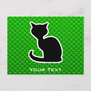 Carte Postale Chat vert