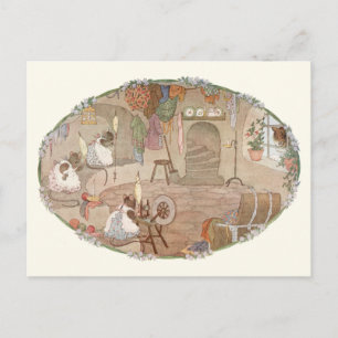 Carte Postale Chat vintage et souris par H. Willebeek Le Mair