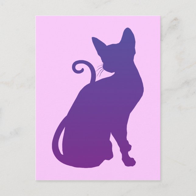 Carte Postale Chat Violet (Devant)