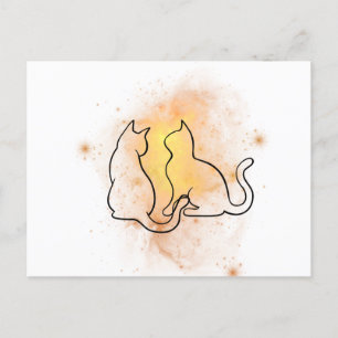 Carte postale Chat Watercolor
