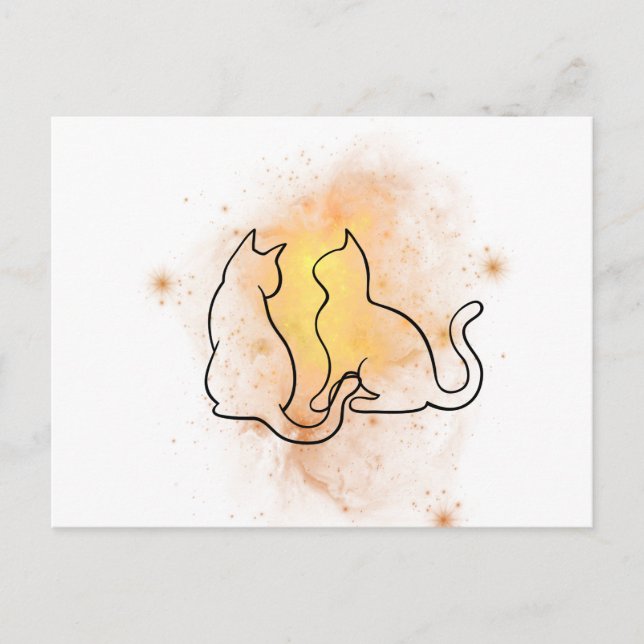 Carte postale Chat Watercolor (Devant)
