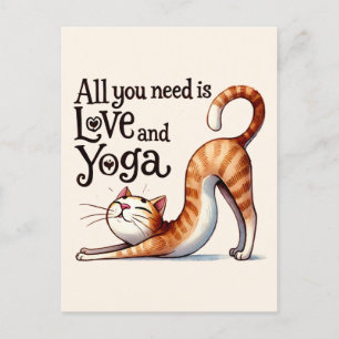 Carte Postale Chat Yoga Pose - Tout ce dont vous avez besoin est