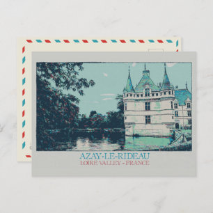 Carte Postale Château Azay-le-Rideau dans la vallée de la Loire,