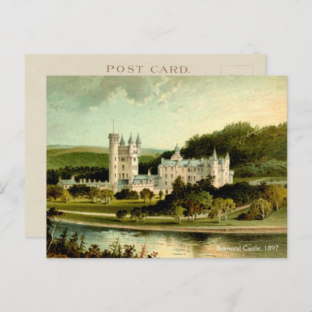 Carte Postale Château Balmoral 1897 restauré haute résolution (Devant / Derrière)