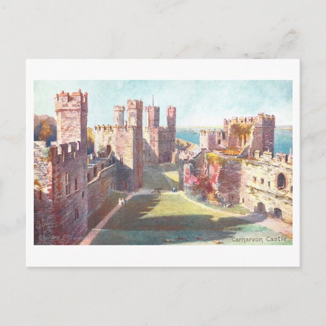 Carte Postale Château Carnarvon vintage (Devant)