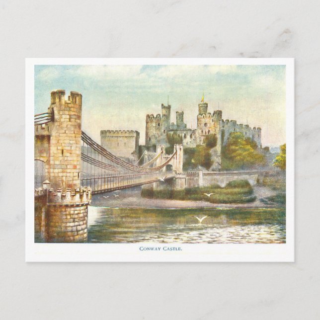 Carte Postale Château Conwy vintage  (Devant)