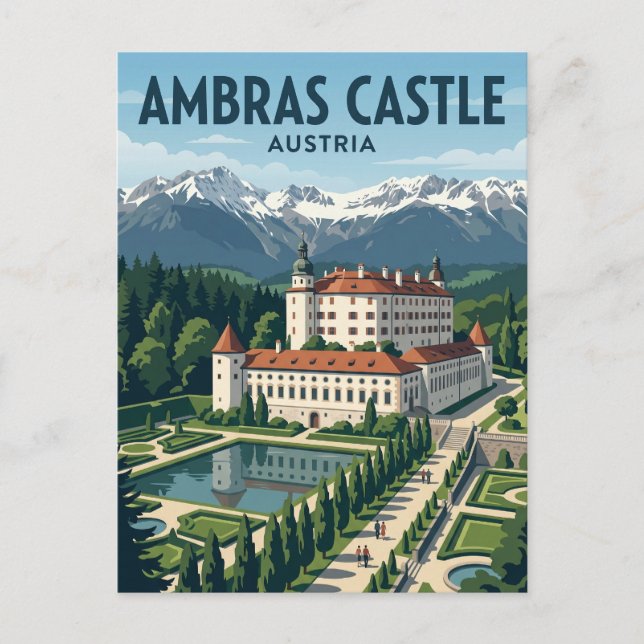 Carte Postale Château d'Ambras Autriche (Devant)