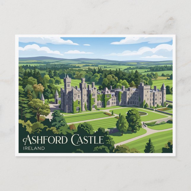 Carte Postale Château d'Ashford Cong Irlande (Devant)