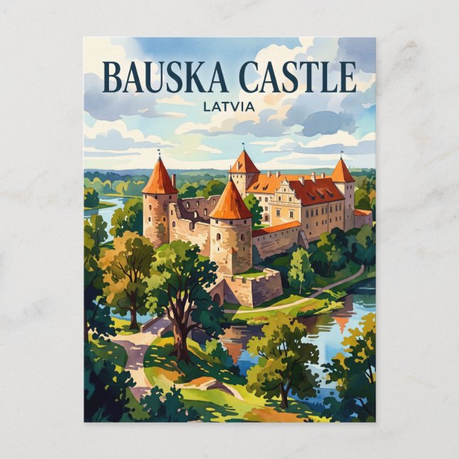 Carte Postale Château de Bauska Lettonie (Devant)