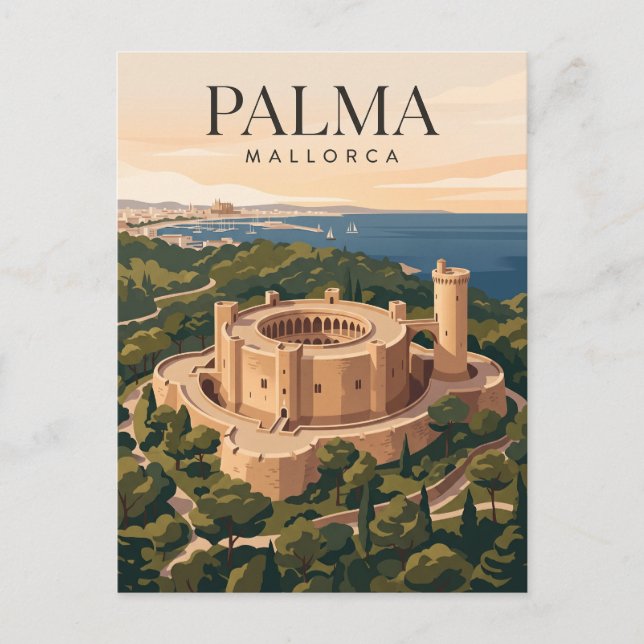 Carte Postale Château de Bellver Espagne (Devant)