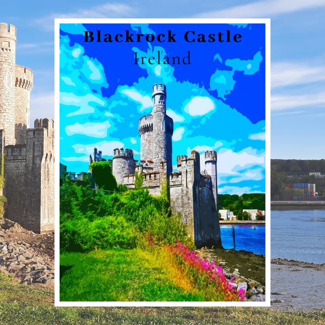 Carte Postale Château de Blackrock de style rétro, Cork Irlande (Retro Style Blackrock Castle, Cork Ireland Postcard
)