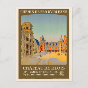 Carte Postale Château de Blois France Poster vintage 1928