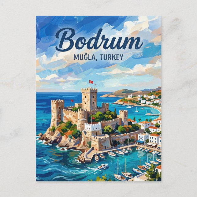 Carte Postale Château de Bodrum, Bodrum, mer Égée (Devant)