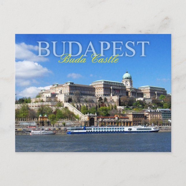 Carte Postale Château de Buda surplombant le Danube à Budapest (Devant)