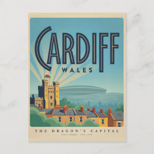 Carte Postale Château de Cardiff vintage, cadeaux et souvenirs d
