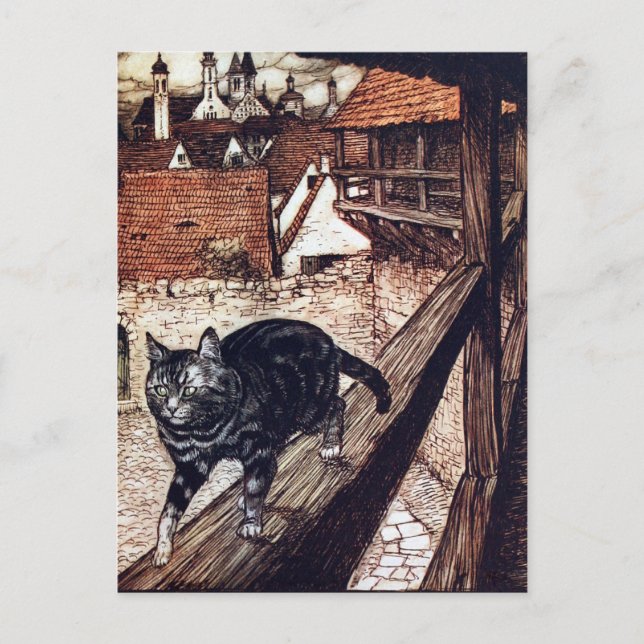 Carte Postale Château de chats Rackham Illustration (Devant)