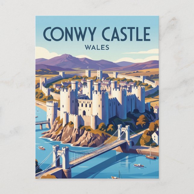 Carte Postale Château de Conwy Pays de Galles (Devant)