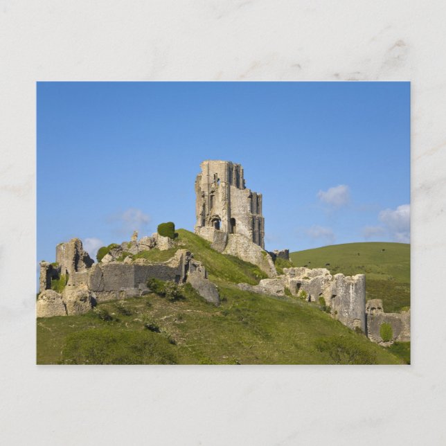 Carte Postale Château de Corfe, Corfe, Dorset, Angleterre (Devant)