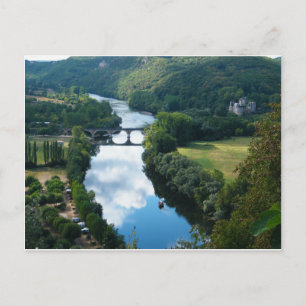 Carte Postale Château de Dordogne Château Rivière Bateau Pont Ea