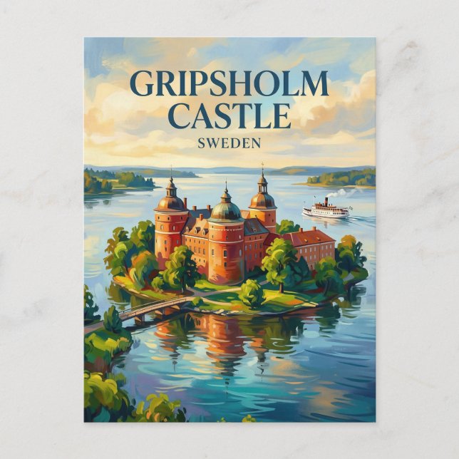 Carte Postale Château de Gripsholm Suède (Devant)