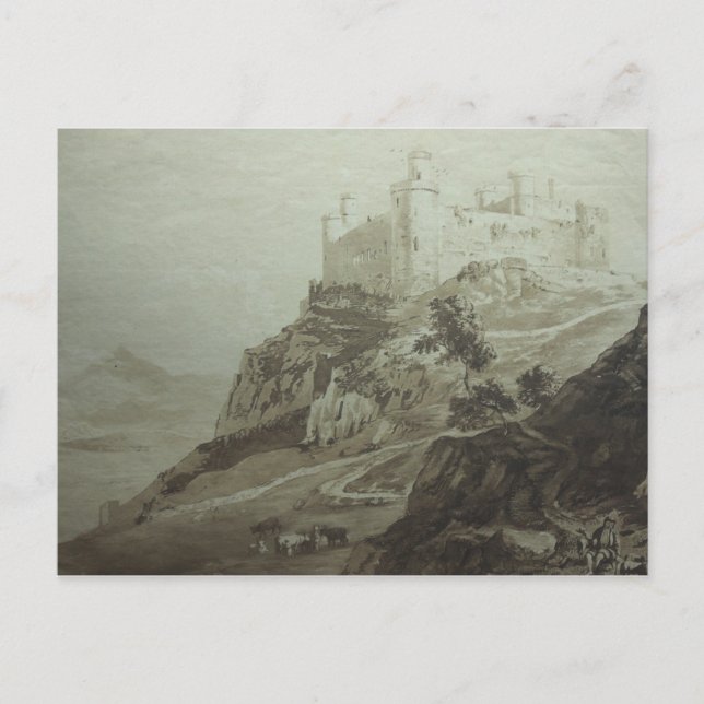 Carte Postale Château de Harlech - Paul Sandby - c1800 (Devant)