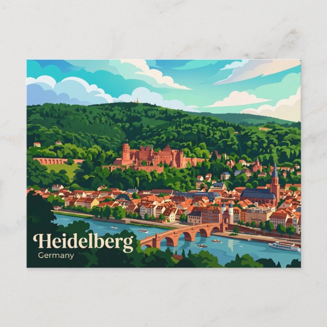 Carte Postale Château de Heidelberg Allemagne (Devant)