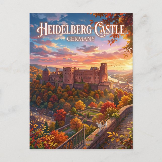 Carte Postale Château de Heidelberg Allemagne (Devant)