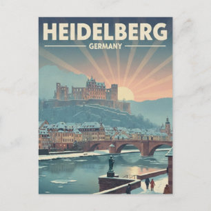 Carte Postale Château de Heidelberg Allemagne Voyage d'hiver