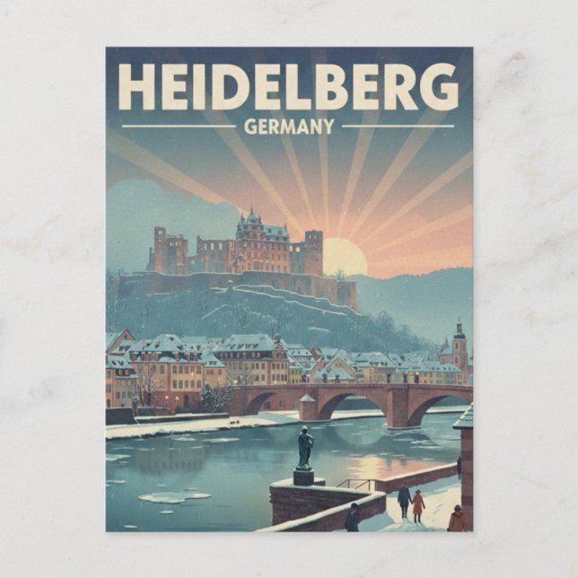Carte Postale Château de Heidelberg Allemagne Voyage d'hiver (Devant)