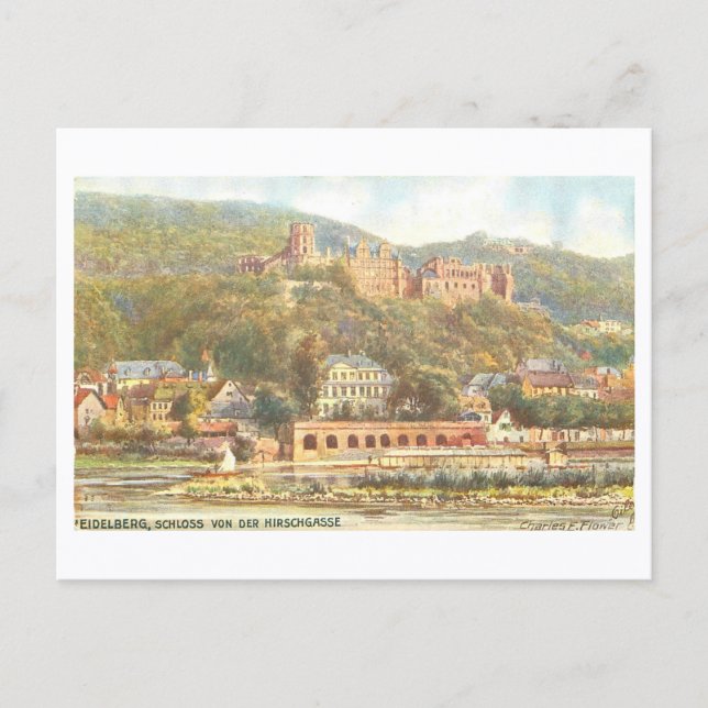 Carte Postale Château de Heidelberg vintage (Devant)