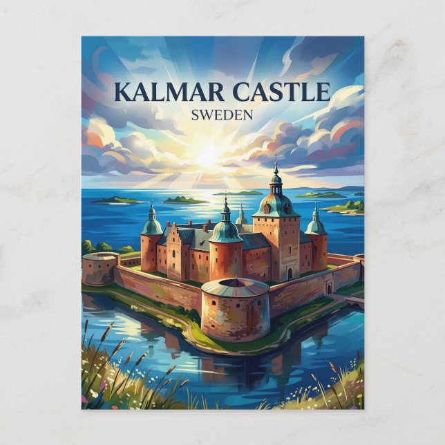 Carte Postale Château de Kalmar Suède (Devant)