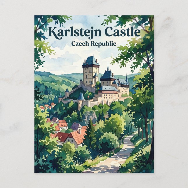 Carte Postale Château de Karlštejn République tchèque (Devant)