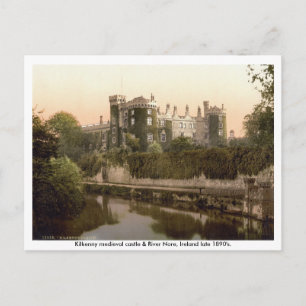 Carte Postale Château de Kilkenny et rivière Nore, 19ème siècle