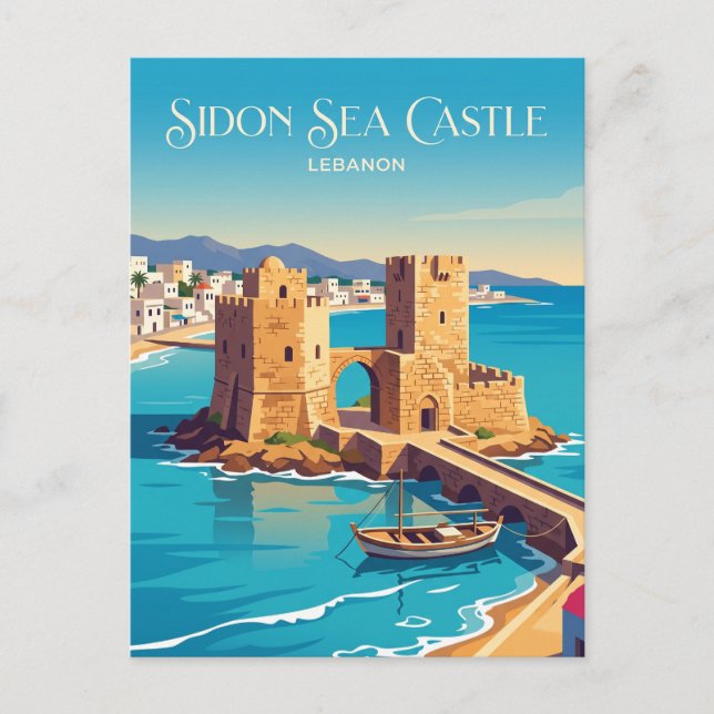 Carte Postale Château de la Mer de Sidon Liban (Devant)