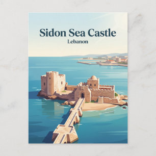 Carte Postale Château de la Mer de Sidon Liban