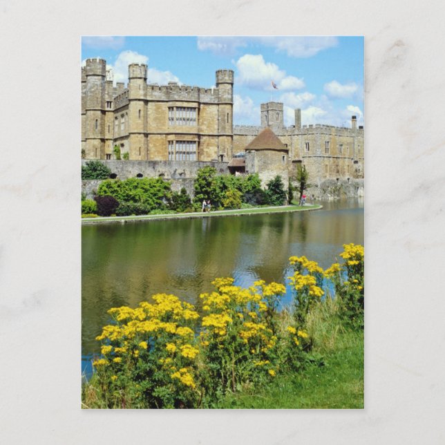 Carte Postale Château de Leeds, Kent, fleurs d'Angleterre (Devant)