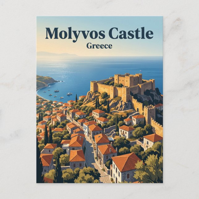 Carte Postale Château de Molyvos Grèce (Devant)