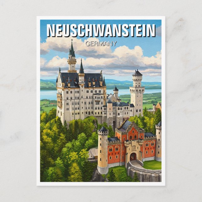 Carte Postale Château de Neuschwanstein Allemagne Voyage (Devant)
