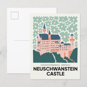 Carte Postale Château de Neuschwanstein Allemagne voyage art flo