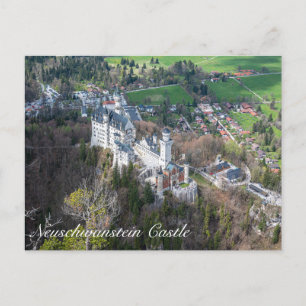 Carte Postale Château de Neuschwanstein et vallée des Alpes en A