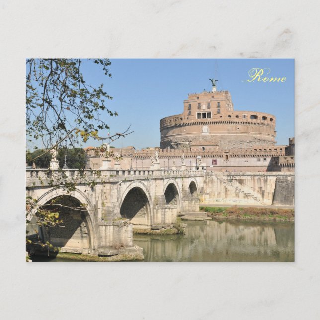 Carte Postale Château de Sant'Angelo à Rome, Italie (Devant)