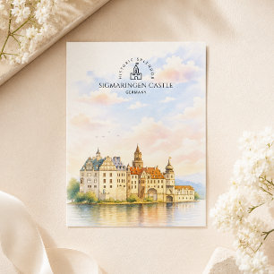 Carte Postale Château de Sigmaringen Allemagne Aquarelle Monum