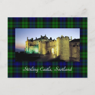 Carte Postale Château de Stirling Frontière Tartan Illuminée