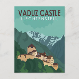 Carte Postale Château de Vaduz Liechtenstein Voyage Art Vintage
