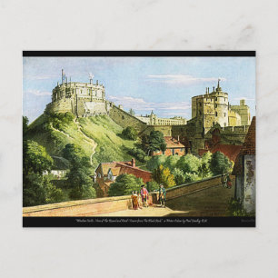 Carte Postale Château de Windsor Watercolor Painting Postcard !