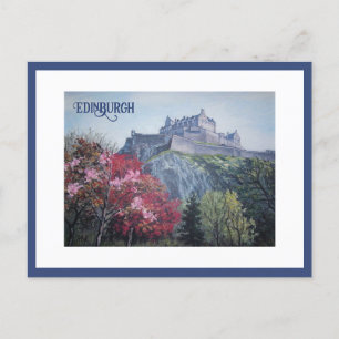 Carte Postale Château d'Édimbourg Ecosse peinture de Pola.B.Alex