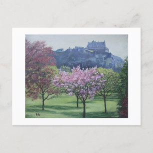 Carte Postale Château d'Édimbourg Ecosse peinture de Pola.B.Alex