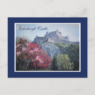 Carte Postale Château d'Édimbourg en Écosse, peinture par Pola.B