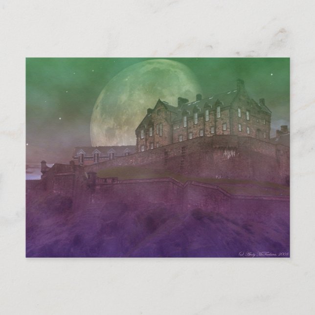 Carte Postale Château d'Édimbourg en soirée (Devant)